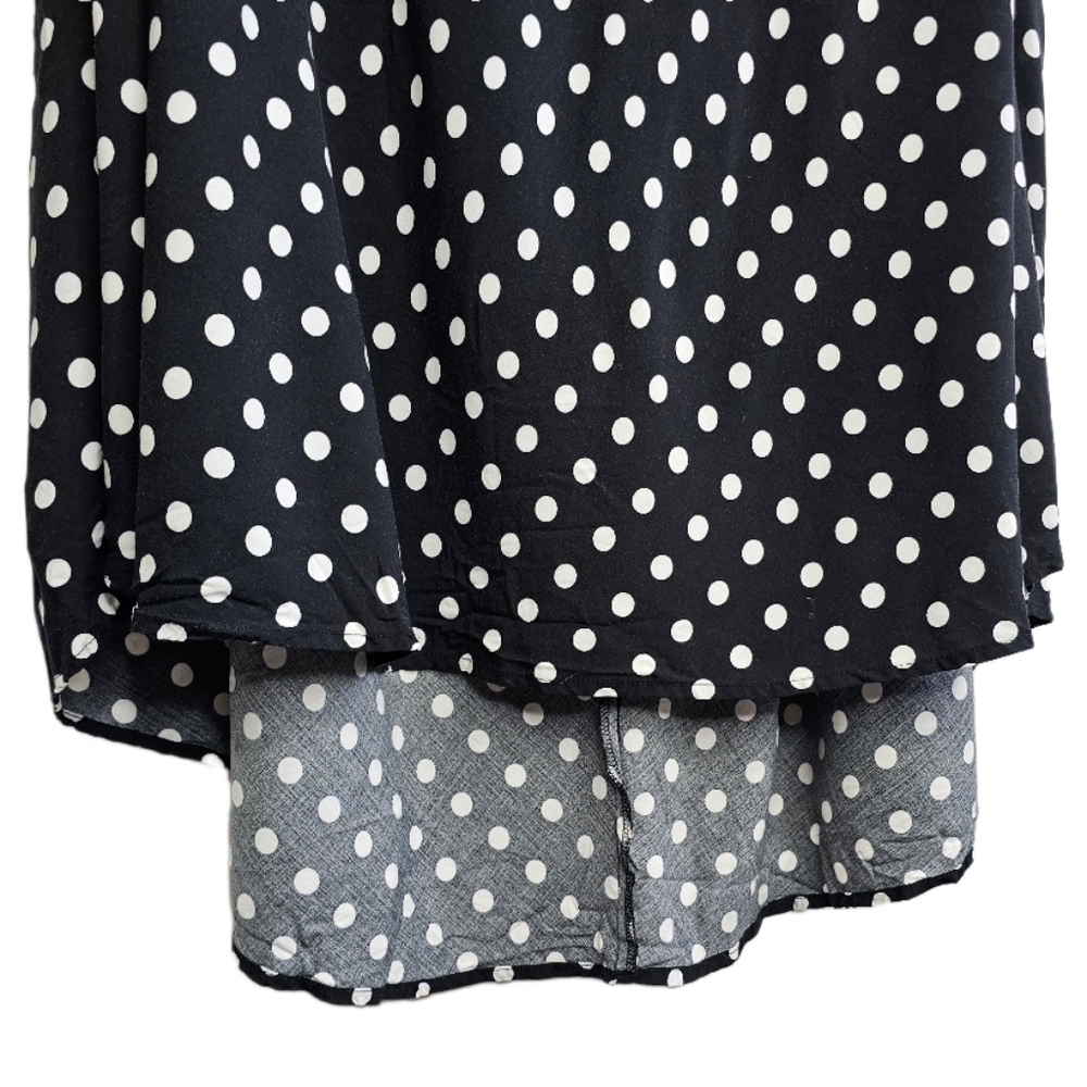 Lane Bryant polka dot hi lo midi a-line skirt black and white size 18/20 - Picture 4 of 11